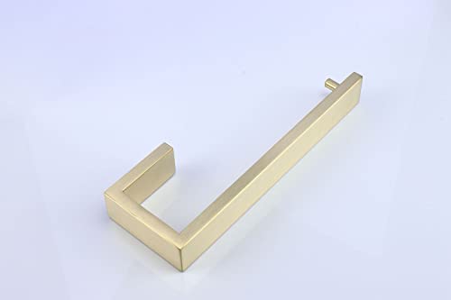 TocTen Hand Towel Holder/Towel Ring - Thicken SUS304 Stainless Steel Bathroom Hand Towel Hanger, 9 Inch Heavy Duty Wall Mounted Towel Rack, Square Hand Towel Bar for Bathroom Hardware (Gold, 9 in) - color: Gold, size: 9 In-Rectangular