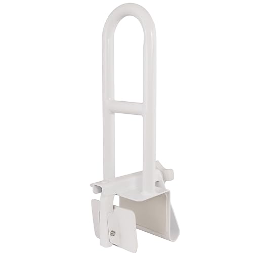 Vaunn Medical Secure Bathtub Safety Rail, ADA Compliant Shower Grab Bar Handle for Elderly and Disabled, Secure Locking Tub Clamp, 300 lbs - style: Fixed