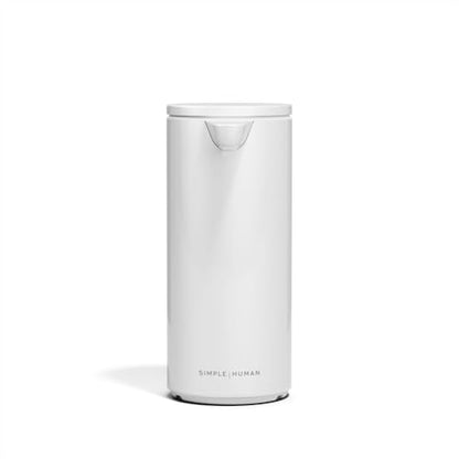 simplehuman Liquid Sensor Pump, 9 oz Automatic Soap Dispenser for Kitchen and Bathroom, Touchless Motion Sensor, Variable Dispense, Rechargeable, No-Drip Spout, High-Grade White Steel - color: White, style: 9 Oz.