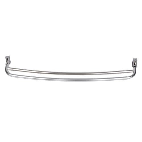 JS Jackson Supplies Double Curved Shower Rod, Metal Construction, Adjustable Between 44 to 70 Inches, Aluminum Rods and Zinc Mounting Hardware, Quality Modern Bathware, Brushed Nickel Finish - color: Brushed Nickel