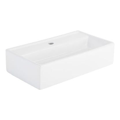 Signature Hardware 484632 Kaisy 22" Modern Porcelain Wall-Mounted Bathroom Sink with Overflow and Single Faucet Hole