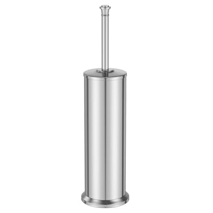 Silver Toilet Brush and Holder，Long Handled Gold Toilet Brush for Bathroom，Stainless Steel Heavy Duty Toilet Bowl Brush,Removable Inner Bowl,Deep Cleaning Dense Bristles Cleaner Brush -Space Saving - color: Silver