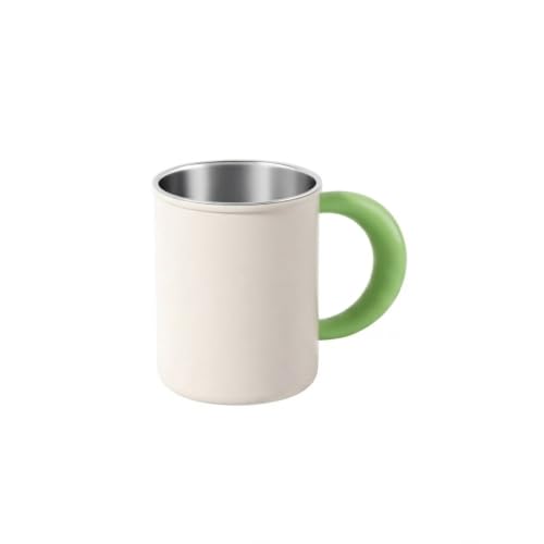 Bathroom 10oz Mouthwash Cup, 316 Stainless Steel Inner with Handle (Green) | 1. 316 Stainless Steel 2. Comfort Grip Handle 3. Smooth Easy Clean 4. Sturdy & Durable 5. Multi-use Cup - color: Green