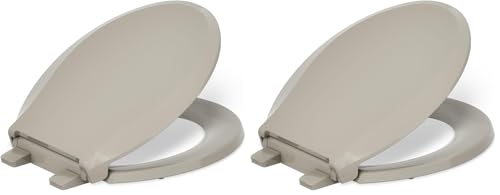 KOHLER 4639-RL-G9 Cachet ReadyLatch Round Toilet Seat Soft Close, Sandbar (Pack of 2) - color: Sandbar, size: Round (Pack of 2)