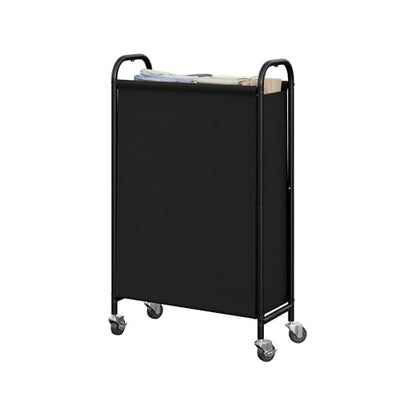 GRANNY SAYS Laundry Hamper, Slim Basket with Wheels and Handles, Black, 80L - color: Black, size: 80L