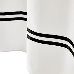 River Dream Stall Shower Curtain with Snap in Liner,No Hooks Needed Shower Curtain for Bathroom,Hotel Grade,Machine Washable,36" W×74" H,White,with Black Stripe and Magnets - color: Black Stripe, size: 36"W x 74"L (Pack of 1)