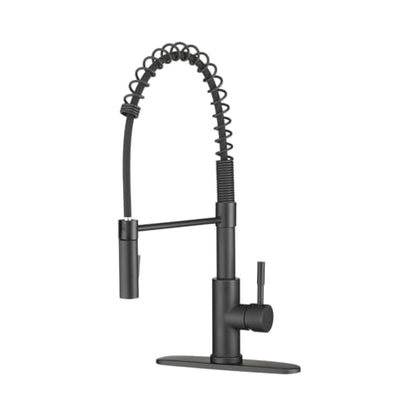 Dura Faucet DF-MK504SLK-MB RV Pull-Down Kitchen Faucet (Matte Black) | High-arc spring pull-down kitchen faucet for RV and camper galleys. Matte Black finish. - color: Matte Black