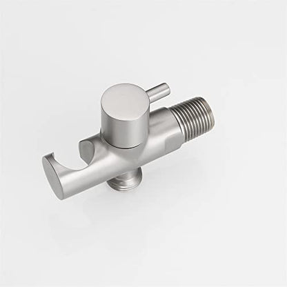 Hand Held Shower Head Holder with Hose Connector Shower Head Shut Off Valve Shower Wand Holder Wall Mount Handheld Shower Handle Sprayer Holder Toilet Bidet Spray Head Bracket Brushed Nickel - color: Brushed Nickel