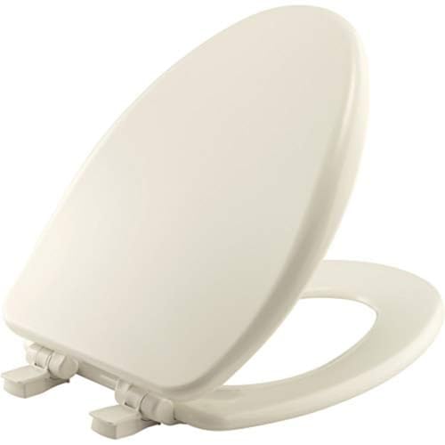 Bemis Alesio II Slow Close Toilet Seat, Easy Clean Hinges and Adjustable Perfect Fit Wood Seat, Made in USA, Elongated, Biscuit - color: Biscuit, size: Elongated