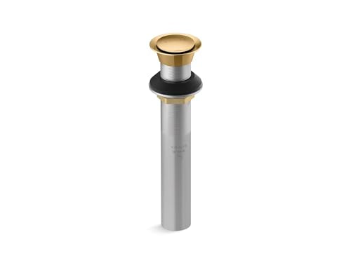 KOHLER K-33151-2MB Bathroom Sink Clicker Drain w/o Overflow, Premium Metal, Corrosion Resistant, Vibrant Brushed Moderne Brass - color: Vibrant Brushed Moderne Brass