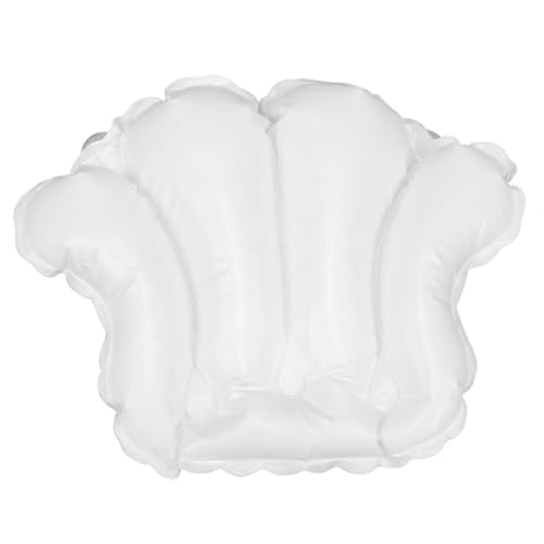 White Vinyl Shell-Shaped Spa Bath Pillow