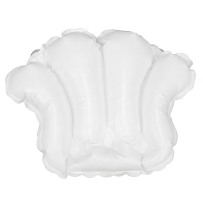 White Vinyl Shell-Shaped Spa Bath Pillow