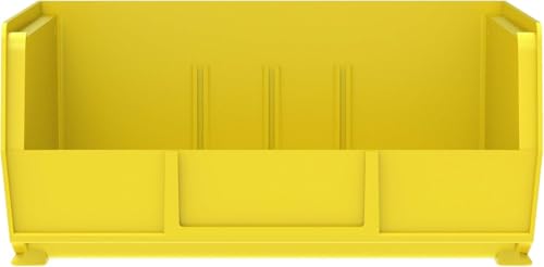 Akro-Mils 30235 AkroBins Plastic Storage Bins, 11"x11"x5", Yellow, 6-Pack | Space-Saving Stackable Bins for Garage, Pantry, Craft Organization - color: Yellow