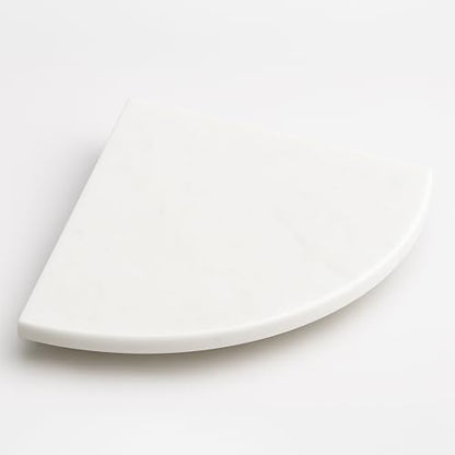 9 Inch Super White Engineered Marble Corner Shower Shelf Bathroom Caddy, Wall Mounted Shower Shelf, Classic Flatback Design (1)