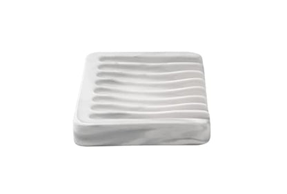Ceramic Soap Dish for Sink,Self Draining Soap Dishes Saver for Shower Bar Soap Holder for Bathroom Soap Container Holder Dish for Kitchen,Marble Decor,White