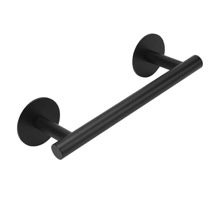 9" 3M Self Adhesive Matte Black Hand Towel Holder, No Drill Small Bathroom 304SS Towel Bar - color: Matte Black, size: 9 Inch