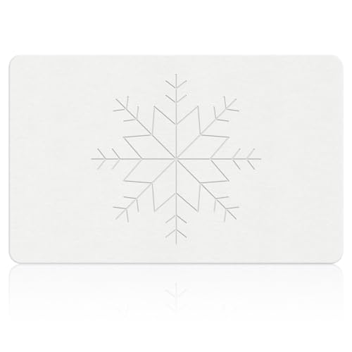 THMINS Extra Large Stone Bath Mat, 32''x20'' Stone Shower Mat | Diatomite Stone Bath Mat, Super Absorbent, Quick-Drying, Non-Slip, and Easy to Clean for Bathroom - color: Whitesnowflakes, size: 31.5x19.7''