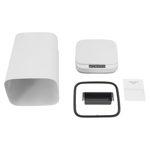 Touchless Motion Sensor Trash Can, 4 Gal Space-Saving Automatic Rectangular Waste Bin, White Garbage Can for Home, Office, Bathroom & Kitchen
