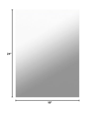 Frameless Wall Mirror 18"x24" Bathroom Vanity Mirror Shatterproof | Modern Wall Mount Mirror, Horizontal & Vertical, Rectangle Mirror for Over Sink, Living Room, Bedroom - size: 18"L x 24"W