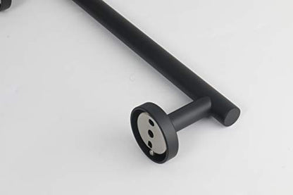 TocTen Bath Towel Bar - Thicken SUS304 Stainless Steel Bathroom Towel Holder, Towel Rod for Bathroom Heavy Duty Wall Mounted Towel Rack Hanger (12IN, Black) - color: Black, size: 12IN