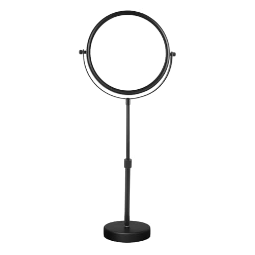 Nicesail Higher Taller Tabletop Makeup Mirror of 8 Inch, 5X Magnified Makeup Mirror Countertop Standing, Height Adjustable, Double Sided Mirror in Matte Black (8 Inch, 5X)… - color: No Light-black
