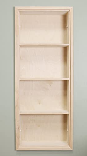 14x36 Sloane Recessed Wall Niche Medicine Cabinet Replacement, in The Wall Bathroom Cabinet Insert Shelf/Shelves, Made in North America, Real Wood, NO MDF, Plain, Unfinished - color: Unfinished, size: 14x36