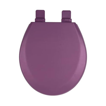 Toilet Seat, Slow Close, Soft Touch, Ultra-Smooth Matte Finish (No Orange-Peel Texture), Premium Moulded Wood, Quick Release, PIKLiDS (Purple, Round) - color: Purple, size: Round