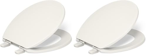 KOHLER K-4775-96 Brevia Round Toilet Seat with Quick-Release Hinges And Quick-Attach Hardware For Easy Clean, Biscuit (Pack of 2) - color: Biscuit, size: Round (Pack of 2)
