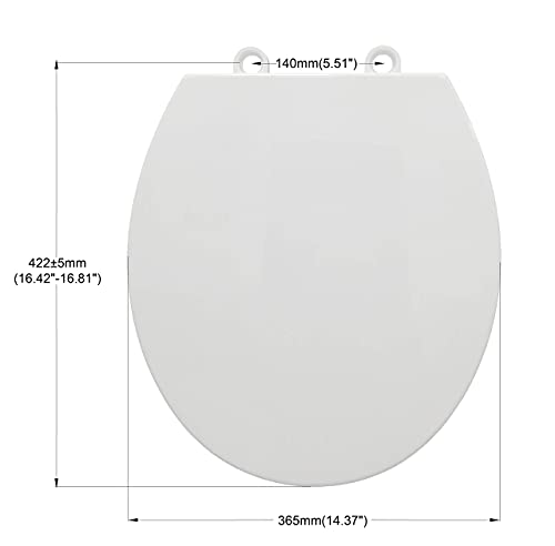 CYRRET Toilet Seat Round with Lid, Slow Close, Easy to Install and Clean, Durable Plastic, White, Replacement Toilet Seats, Fits Standard Round Toilets Bowl - style: Round