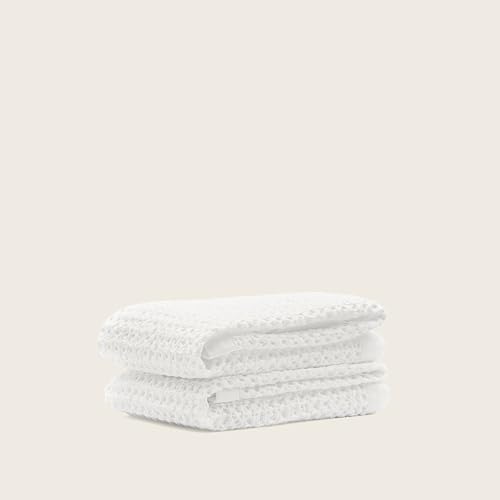 Sedona Waffle Hand Towels – 410 GSM 100% Cotton, Set of 2, Lightweight, Quick-Drying & Textured Towels, White - color: White, style: Hand Towel (Set of 2)