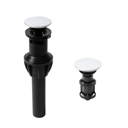 Bathroom Sink Drain with Overflow, Bathroom Sink Stopper for Vanity Vessel Sink,Universal Rapid Draining Plastic Pop-up Sink Drain with Anti-Clog Strainer, Polished Chrome - color: Polished Chrome