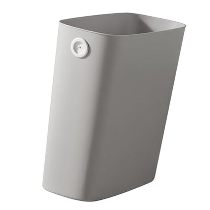 Tyenaza Small Trash Can, Plastic Wastebasket Slim Open Top Garbage Container Bin for Narrow Spaces Bedroom, Office, Living Room, Laundry,Toilet (Gery) - color: Gery