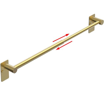 Towel Bar, Adhesive or Drill Wall Mount, Brushed Gold, 1 Pack | Adjustable 14.4 to 25.2 Inch, 304 Stainless Steel Hand Towel Holder, Square Base Towel Racks for Bathroom, Kitchen Use - color: Standard Length–gold