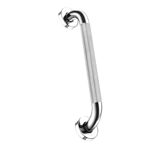 Toyvian Stainless Steel Handrail Non-Slip Grab Bar 50cm Textured Bathroom Safety Rail for Shower and Toilet Senior Disabled Support