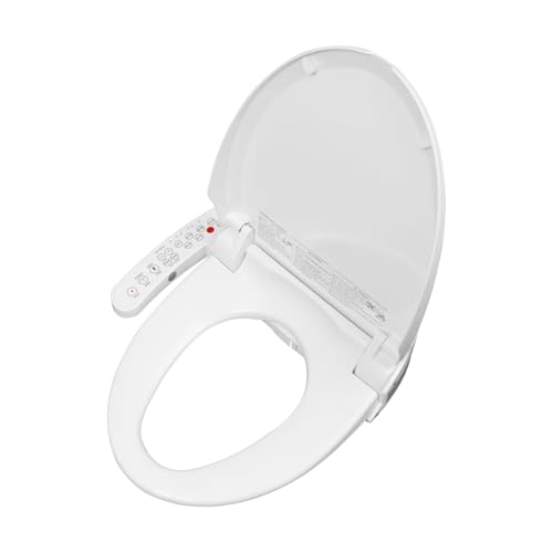 Electric Bidet Toilet Seat, Smart Heated Toilet Seat with Remote Control, Round Bidet Seat with Warm Water, Dryer, Turbo Wash, Feminine Washing, Night Light, Bidet Attachment for Toilet