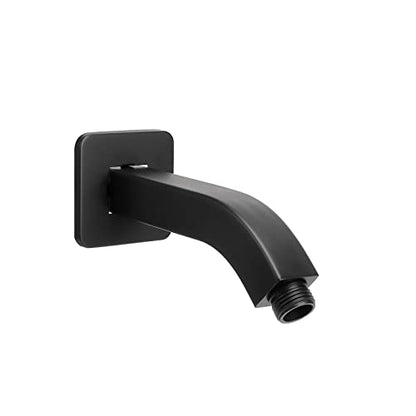 Shower Arm with Flange and Teflon Tape, Wall Mounted Square Shower Pipe 304 Stainless Steel Extension Arm for Fixed Shower Head & Handheld Shower (6 Inch, Matte Black) - color: Matte Black, style: 6 Inch