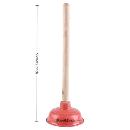 18-inch Toilet Plunger; Heavy-Duty Rubber Ring; Long Wooden Handle; Suitable for unclogging Toilets, drains, Sinks, etc. (2pc) - size: 2pc