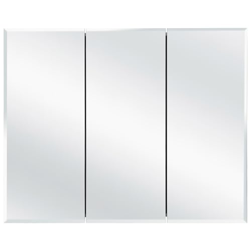 Design House Cyprus Medicine Cabinet, 3 Frameless Mirrored Doors, 2 Adjustable Shelves, Pre-Assembled, Surce or Recess-Mounted, White, 36.3 in. W x 4.4 in. D x 30.1 in. H, 590265 | Adjustable Shelves, Wall Mount, Contemporary/Modern, Wood, Bath, 590265 -