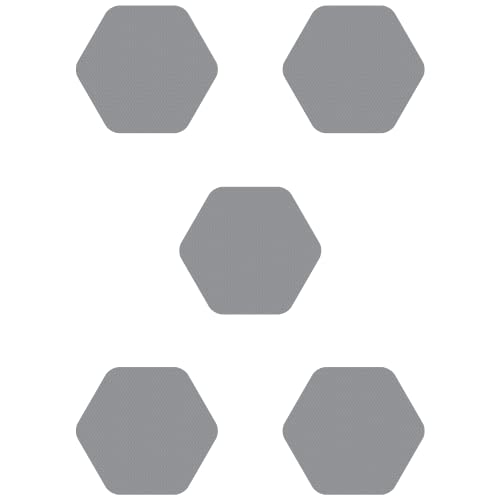 Kahuna Grip Bathtub Bath and Shower 5¼" Hexagon Non-Slip Traction Treads (Gray) - color: Gray