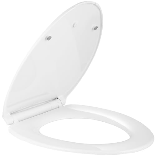 Elongated Slow Close Toilet Seat, Slip-Resistant, Quick Releasing for Cleaning, Easy to Install, Never Loosen, White - style: Elongated