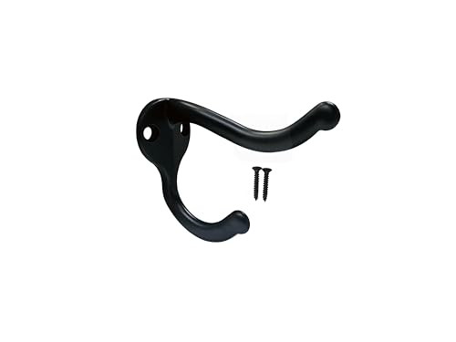 QCAA Coat Hat Hook, Heavy Duty for Wall Hanging, Zinc Die Cast, Matte Black, Made in Taiwan, 12 Pack - color: Heavy-Matte Black, size: 12 Pack