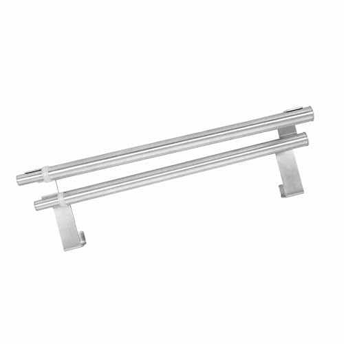 Over Door Towel Rack, 201 and 430 Stainless Steel Hanging Towel Holder, Retractable Single or Double Bar, No Drill Anti Skid Design for Bathroom Kitchen Apartment Renters (40cm Retractable - size: 40cm retractable double pole