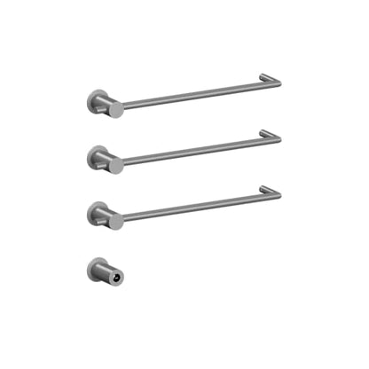 Z&Zhanle Electric Towel Warmer Rack, 3-Bar Wall Mount, Hidden Style, One-Touch Start, (Premium Gray) - color: 3-bar Premium Gray