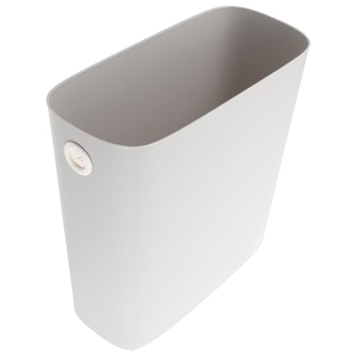 POPETPOP Narrow Garbage Bin 1pcs Nordic Style Bathroom Trash Can Light Gray Plastic Waste Container for Kitchen Office Compact Spaces