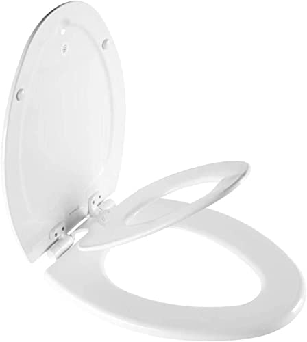 Mayfair NextStep Toilet Seat with Built-In Potty Training Seat, Slow-Close, Removable that will Never Loosen, ELONGATED, White - size: Elongated, style: 2-in-1 Toilet Seat