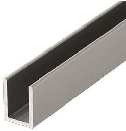 Brixwell SDCD38SN-CCP4 Satin Nickel 3/8" Fixed Panel Shower Door Deep U-Channel - 4 inch Sample - color: Satin Nickel, size: 4 Inch - Sample
