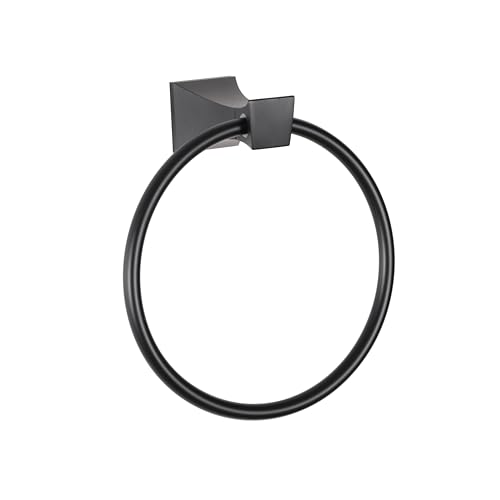 Towel Ring for Bathroom, GALIM GLQTR-P, Wall Mounted Bathroom Towel Holder, Stainless Steel and Zinc Alloy Towel Hanger for Bathroom, Corrosion-Resistant, Matte Black Finish - color: Matte Black