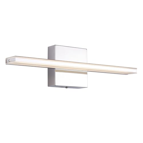 Modern Bathroom Light Fixtures 16 Inch led Vanity Lighting Bar 9W Linear Vanity Lamps for Bathroom Chrome Mirror Light Fixture Bath Wall Sconces Light 6000K - color: Chrome, size: 15.7 Inch