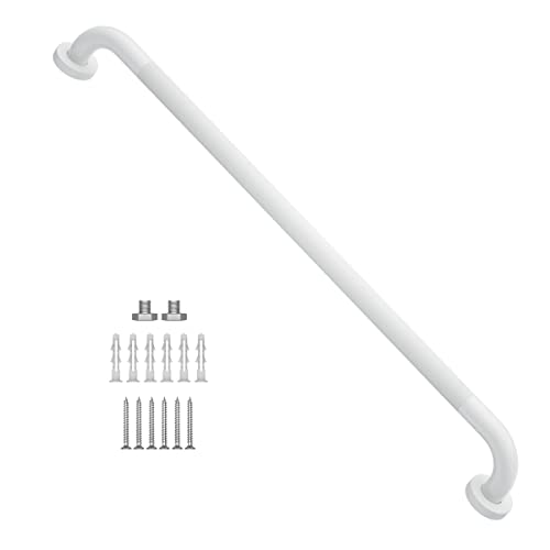 32 Inch Anti Slip Shower Grab Bar, White Munzong Hand Bar for Bathroom | Bathroom Grab Bar,1.25" Diameter Knurled Bathtub Balance Bar,Safety Hand Rail, Support Handicap Elderly Senior Assist - color: White, size: 32 Inch