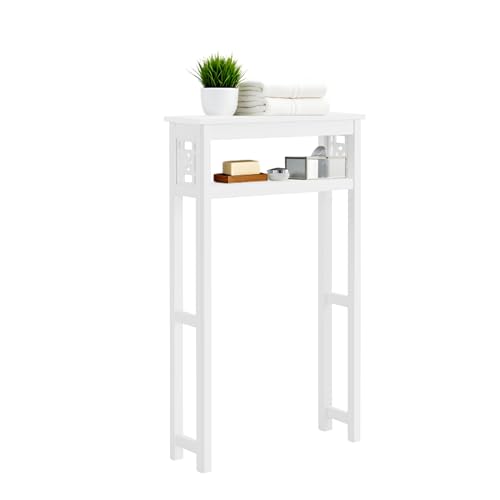 Alaterre Furniture Derby Over-the-Toilet Storage Shelf, White, 27”x8”x44” - size: 44-Inch Tall